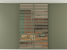 Перегородка Formato вдоль стены на потолок 2 створки