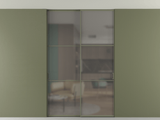 Перегородка Formato внутри проёма скрытое крепление в потолок 2 створки