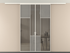 Перегородка Мозаик вдоль стены на потолок 2 створки