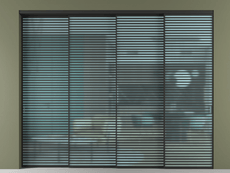 Перегородка Формато внутри проёма 4 створки с синхронным механизмом