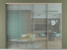 Перегородка Формато внутри проёма 4 створки с синхронным механизмом