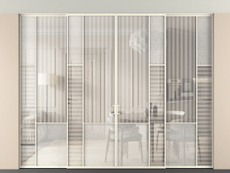 Перегородка Мозаик внутри проёма скрытое крепление в потолок 4 створки