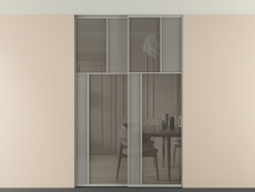 Перегородка Мозаик внутри проёма скрытое крепление в потолок 2 створки