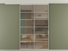 Перегородка Формато вдоль стены на потолок 2 створки с синхронным механизмом