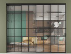 Перегородка Формато внутри проёма 4 створки с синхронным механизмом