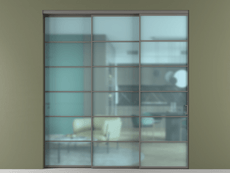 Перегородка Формато внутри проёма 3 створки с синхронным механизмом