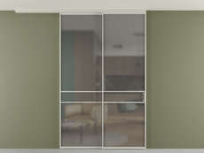 Перегородка Formato вдоль стены на потолок 2 створки с синхронным механизмом