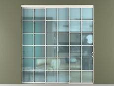 Перегородка Формато внутри проёма 3 створки с синхронным механизмом