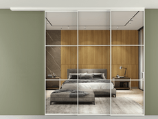 Перегородка Формато вдоль стены на потолок 3 створки с синхронным механизмом