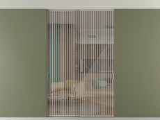 Перегородка Формато внутри проёма скрытое крепление в потолок 2 створки