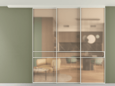 Перегородка Формато вдоль стены на потолок 3 створки с синхронным механизмом