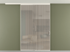 Перегородка Формато вдоль стены на потолок 2 створки с синхронным механизмом