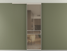 Перегородка Formato вдоль стены на потолок 1 створка