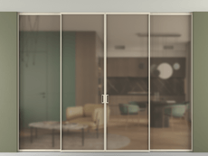 Перегородка Формато внутри проёма скрытое крепление в потолок 4 створки