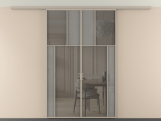 Перегородка Мозаик вдоль стены на потолок 2 створки