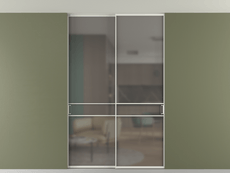 Перегородка Formato внутри проёма скрытое крепление в потолок 2 створки