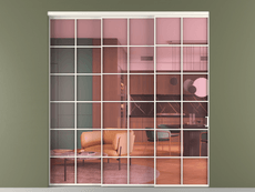 Перегородка Formato внутри проёма 3 створки с синхронным механизмом