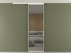 Перегородка Formato вдоль стены на потолок 1 створка