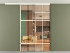 Перегородка Формато вдоль стены на потолок 2 створки с синхронным механизмом