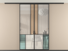 Перегородка Мозаик вдоль стены на потолок 2 створки