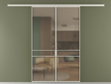 Перегородка Formato вдоль стены 2 створки