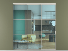 Перегородка Формато внутри проёма 3 створки с синхронным механизмом