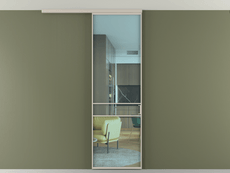 Перегородка Formato вдоль стены на потолок 1 створка