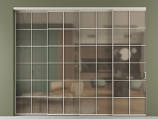 Перегородка Формато внутри проёма 4 створки с синхронным механизмом