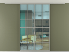 Перегородка Формато вдоль стены на потолок 2 створки