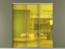 Перегородка Formato внутри проёма 3 створки с синхронным механизмом