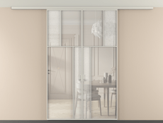 Перегородка Mosaic вдоль стены на потолок 2 створки