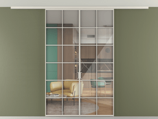 Перегородка Формато вдоль стены на потолок 2 створки