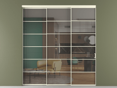 Перегородка Формато внутри проёма 3 створки с синхронным механизмом