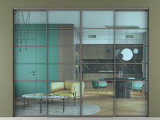 Перегородка Формато внутри проёма 4 створки