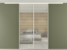 Перегородка Формато вдоль стены на потолок 2 створки