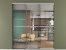 Перегородка Formato внутри проёма 3 створки с синхронным механизмом