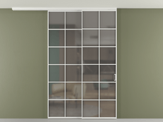 Перегородка Формато вдоль стены на потолок 2 створки с синхронным механизмом