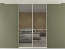 Перегородка Formato вдоль стены на потолок 2 створки