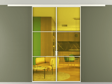 Перегородка Формато вдоль стены на потолок 2 створки