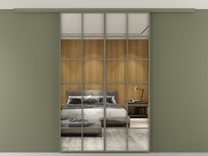 Перегородка Formato вдоль стены на потолок 2 створки