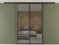 Перегородка Формато вдоль стены на потолок 2 створки