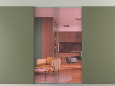 Перегородка Formato внутри проёма скрытое крепление в потолок 2 створки