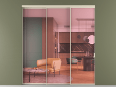 Перегородка Formato внутри проёма 3 створки с синхронным механизмом