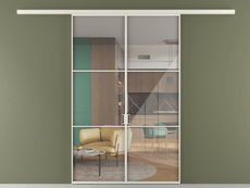 Перегородка Формато вдоль стены 2 створки