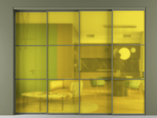 Перегородка Формато внутри проёма 4 створки с синхронным механизмом