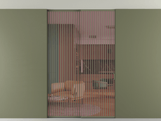 Перегородка Formato внутри проёма скрытое крепление в потолок 2 створки