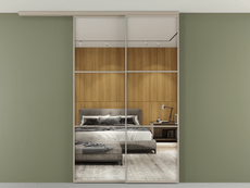 Перегородка Формато вдоль стены на потолок 2 створки с синхронным механизмом