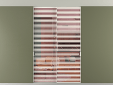 Перегородка Формато внутри проёма скрытое крепление в потолок 2 створки