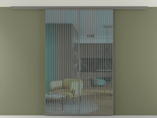 Перегородка Formato вдоль стены на потолок 2 створки