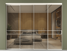 Перегородка Formato внутри проёма 4 створки с синхронным механизмом